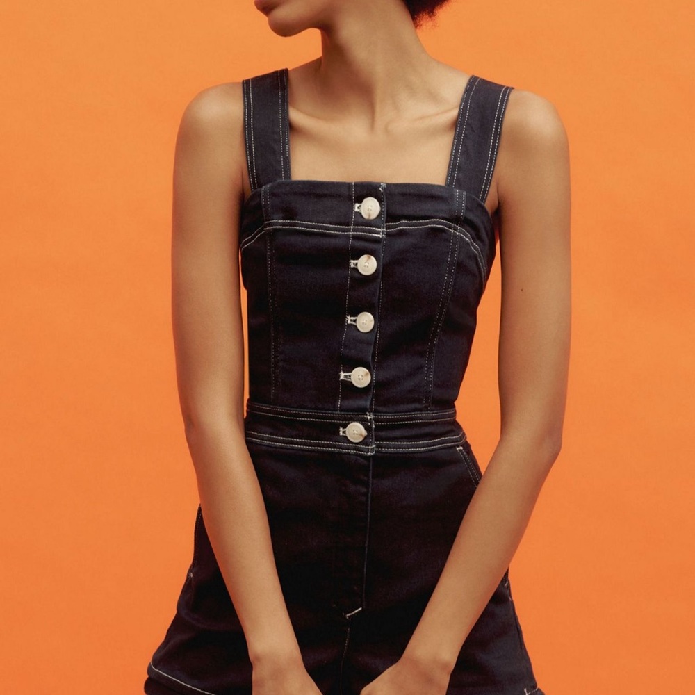 Maeve Women's Dark Navy Denim Jumpsuit - NWT
